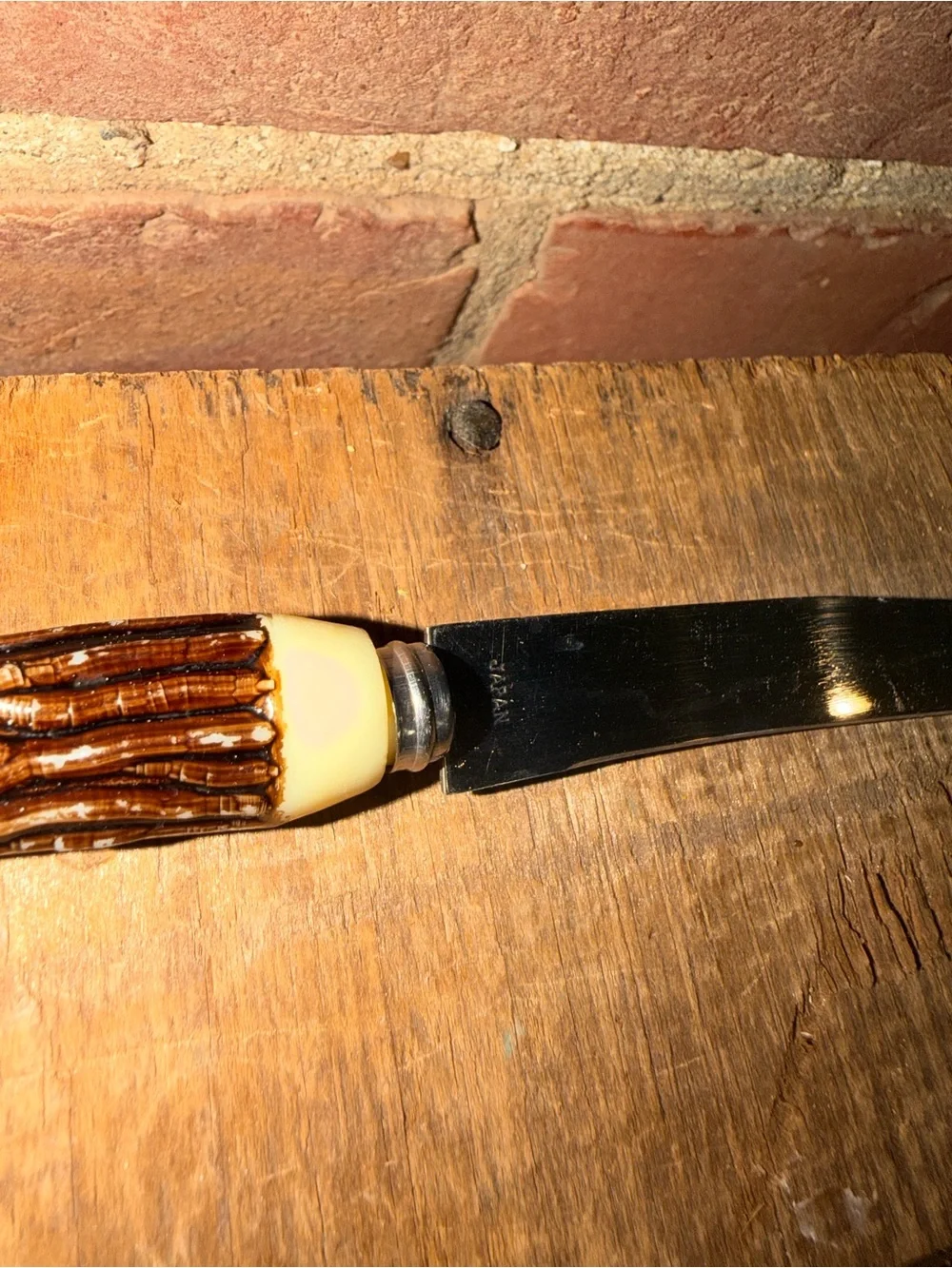 Steak Knives Dark Stag Antler Deer -Textured Handles Japan Stainless Steel